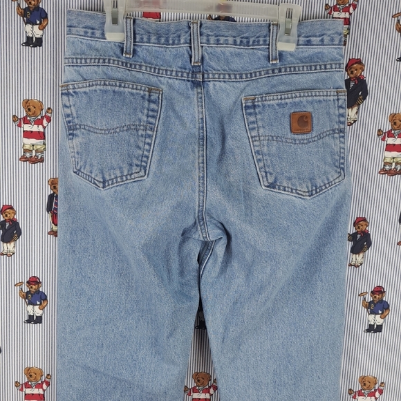 Carhartt B18 STW straight leg traditional fit light wash workwear jeans 34/32 - Picture 1 of 7